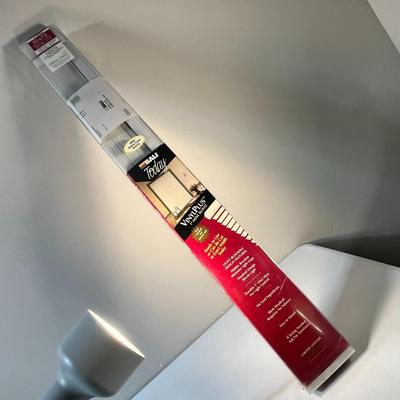 NEW IN PACKAGE BALI WHITE 1" VINYL MINI BLIND,  35" WIDE X 72" long