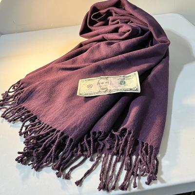 "SOFT AS CASHMERE" PURPLE THROW WITH FRINGE