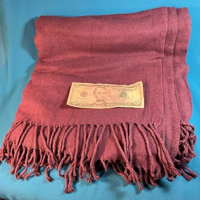 "SOFT AS CASHMERE" PURPLE THROW WITH FRINGE