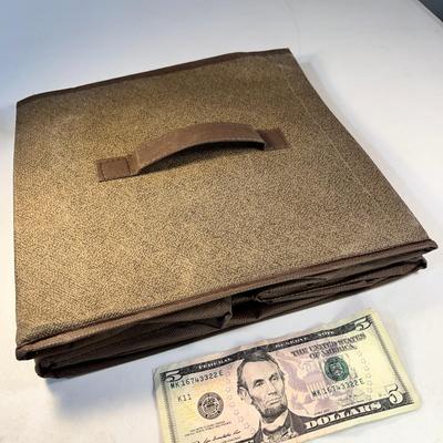 BROWN FOLDING OPEN STORAGE BIN