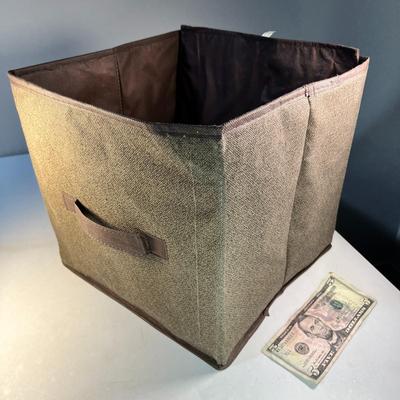BROWN FOLDING OPEN STORAGE BIN