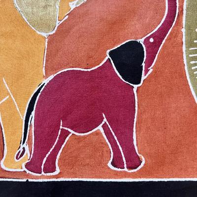 Vintage African Table Runner, Batik & Hand Painted 67â€x18â€