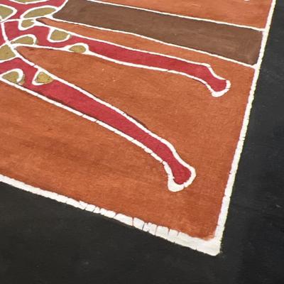 Vintage African Table Runner, Batik & Hand Painted 67â€x18â€