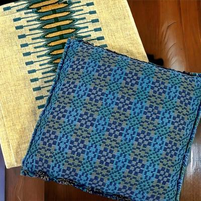 Vintage MCM Swedish Table Runner & Pillow