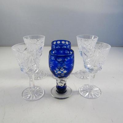 Collection of Cordial Glasses- Clear Crystal Possibly Waterford