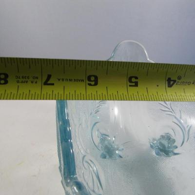 Footed Glass Bowl- Ice Blue in Color- Approx 10 1/4