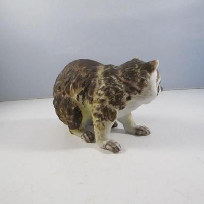 Lefton Hand Painted Porcelain Raccoon Figurine- Approx 3 1/2