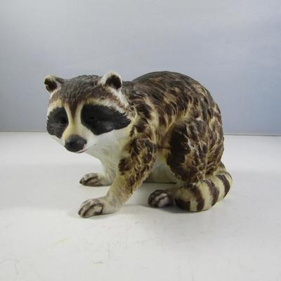 Lefton Hand Painted Porcelain Raccoon Figurine- Approx 3 1/2