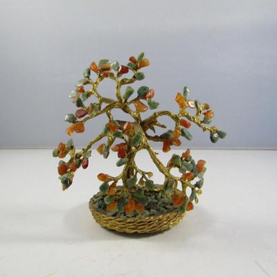 Small Jade Tree with Metal Branches and Pot- Approx 4 1/2