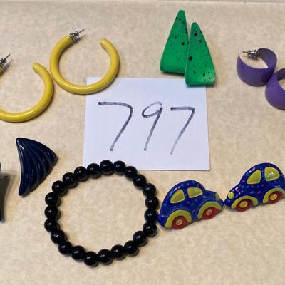 Pierced Earrings and Bracelet