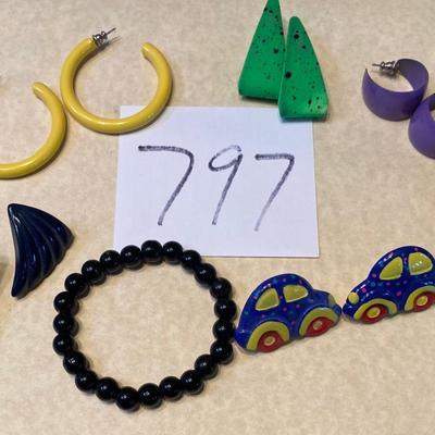 Pierced Earrings and Bracelet