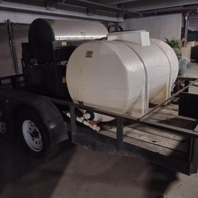 Landa Commercial Power Washer Back Set on 14' Double Axel Trailer includes 325 Gallon Water Tank and Heater