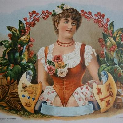 Young Woman Generic Inner Lid Cigar Box Label, form early 1900's