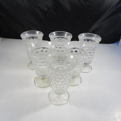 Vintage Fostoria American Cubist Iced Tea Glasses- Set of Six