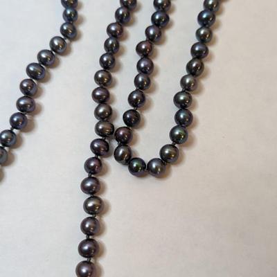 Black Pearl and 14K Gold Jewelry Set