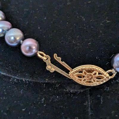 Black Pearl and 14K Gold Jewelry Set