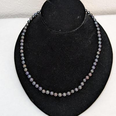 Black Pearl and 14K Necklace