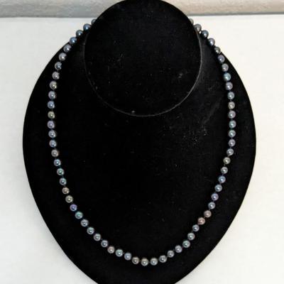 Black Pearl and 14K Necklace