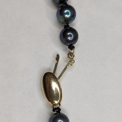 Black Pearl and 14K Necklace