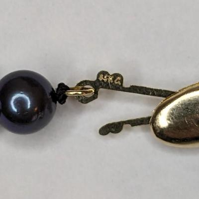Black Pearl and 14K Necklace