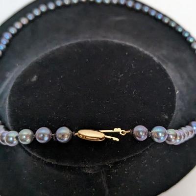 Black Pearl and 14K Necklace