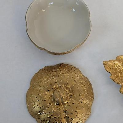 22KT Weeping Bright Gold and Platinum Rose Ceramic Pieces