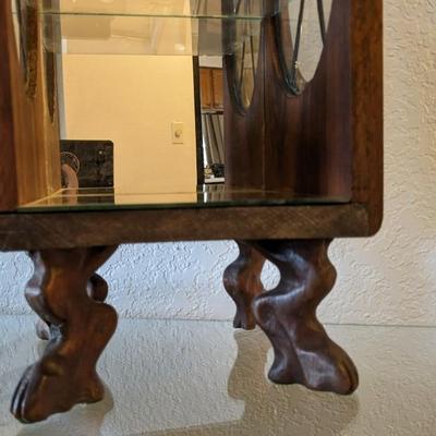 Antique Wood and Glass Tabletop Curio