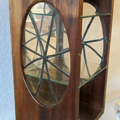 Antique Wood and Glass Tabletop Curio