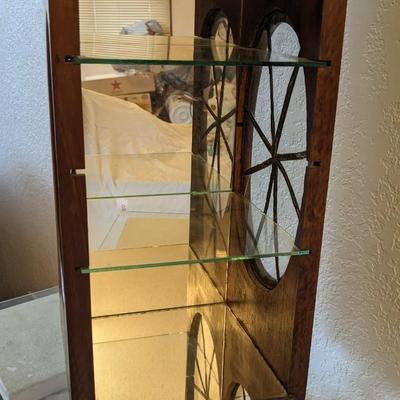 Antique Wood and Glass Tabletop Curio