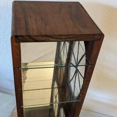 Antique Wood and Glass Tabletop Curio