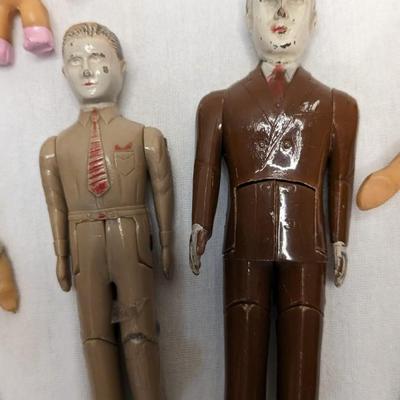 Vintage Dollhouse Dolls and Small Accessories