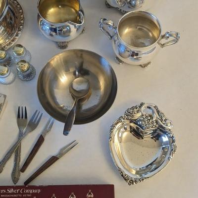 Silverplate Service and Weighted Silver Candle Stick Holders