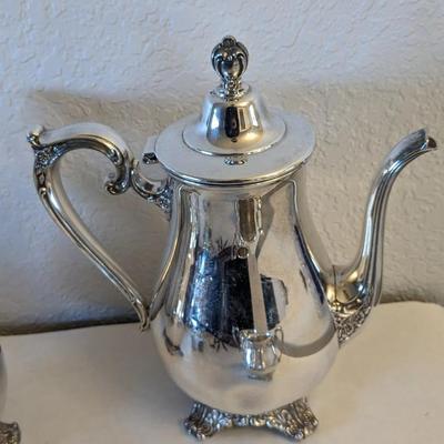 Silverplate Service and Weighted Silver Candle Stick Holders