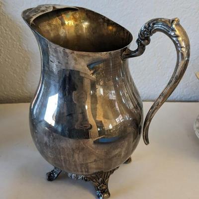 Silverplate Service and Weighted Silver Candle Stick Holders
