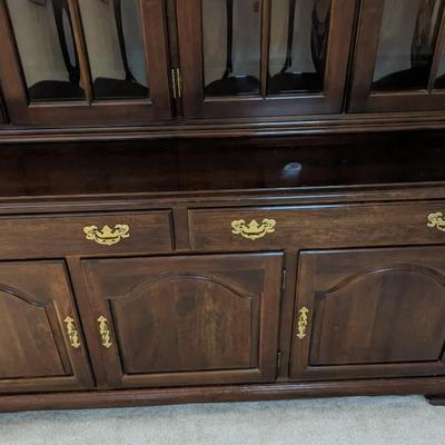 Cherry China Convex Glass Hutch