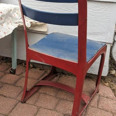 Vintage Babee Tenda Wood Frame Safety Chair and Tot Chair