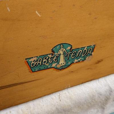 Vintage Babee Tenda Wood Frame Safety Chair and Tot Chair