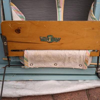 Vintage Babee Tenda Wood Frame Safety Chair and Tot Chair