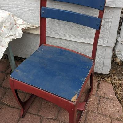 Vintage Babee Tenda Wood Frame Safety Chair and Tot Chair