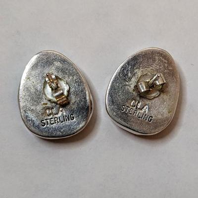 Sterling Southwestern Style Post Back Earrings