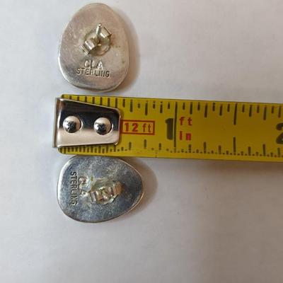 Sterling Southwestern Style Post Back Earrings