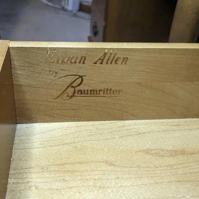 Ethan Allen Baumritter Side Table and Mated Desk