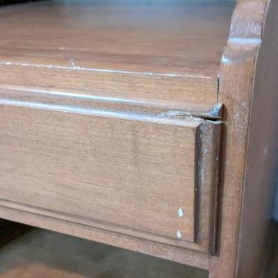 Ethan Allen Baumritter Side Table and Mated Desk