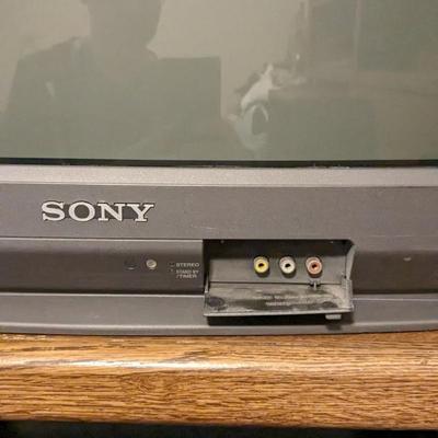 Sony Trinitron CRT TV, VCR, and Media Stand