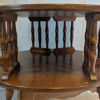 Ethan Allen Baumritter Swivel Top Side Table