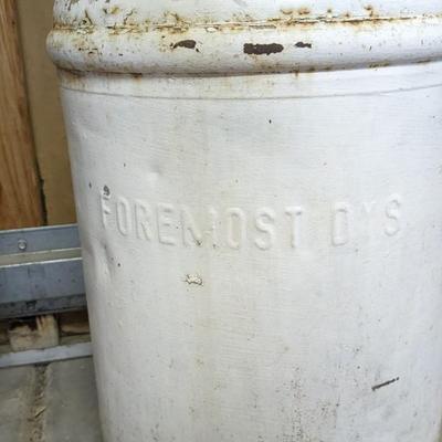 Foremost and Blue Valley Milk Churns