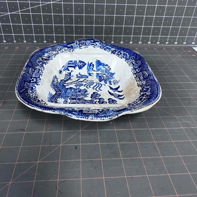 Antique Flow Blue Serving Bowl by WHITE BLOCK England