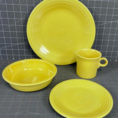 4 Pieces of YELLOW Fiesta Ware Dishes