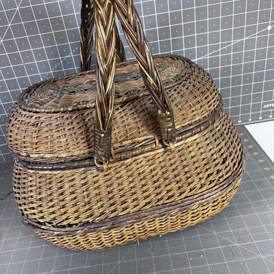 Antique Lidded Basket 