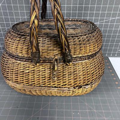 Antique Lidded Basket 